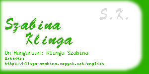 szabina klinga business card